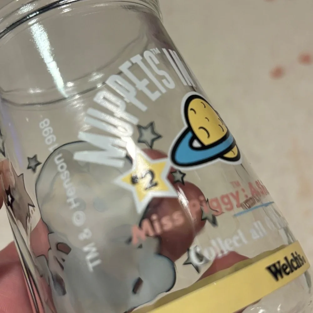 Vintage 1998 Welch's Muppets In Space Jelly Jar Miss Piggy A Shining Star #2